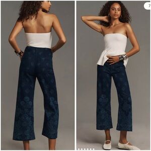 Women's Maeve The Colette Cropped Wide-Leg Jeans Size 25P Boho Artsy